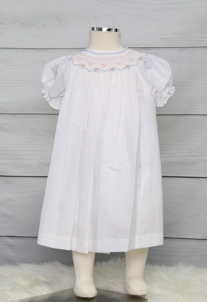 Baby Girl Christening Dress, Smocked Dresses, Zuli Kids 412148-A149