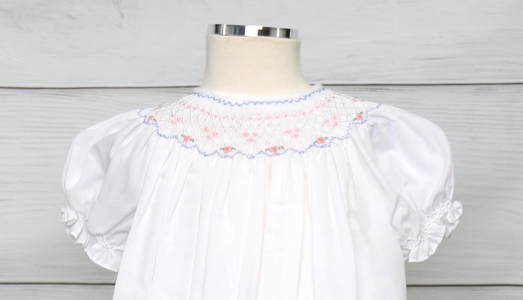 Baby Girl Christening Dress, Smocked Dresses, Zuli Kids 412148-A149