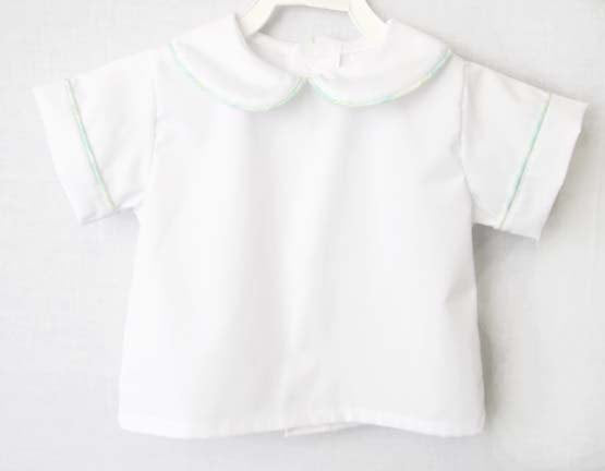 baby boy white dress shirt with peter pan collar