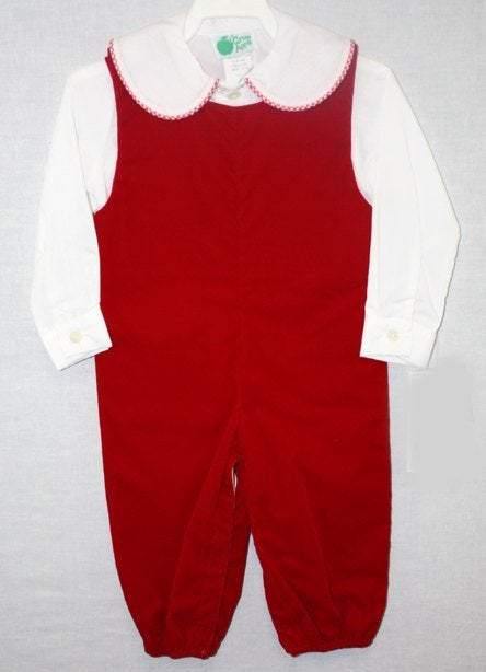 Velvet Romper, Christmas Jon Jon, Baby Boy Christmas Outfit 291583 C081-082 - Zuli Kids2