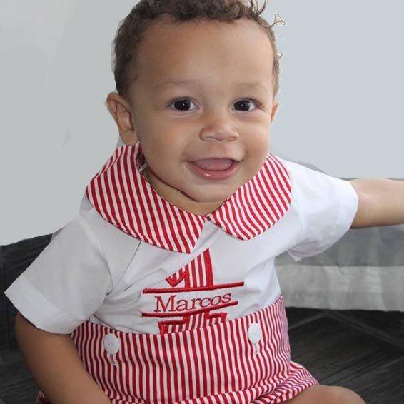 Baby boy first birthday outfit red