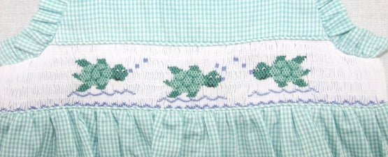 Smocked Baby Clothes, Sea Turtle Design